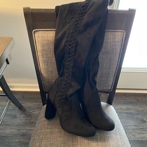 Brand New, Never Worn Black Thigh Boots - Size 11 Womens